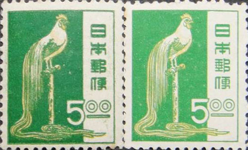 尾長鶏5円切手